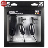 Vibrating Alligator Mini Nipple  Clamps Black